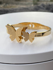 Frosted Butterfly 18k Gold Plated Stainless Steel Jewelry